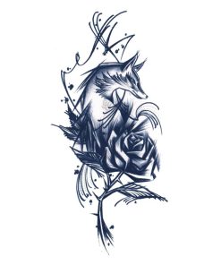 ジャグアタトゥー タトゥーシール 2週間で消えるタトゥー ヘナタトゥー 本物志向 狐 薔薇