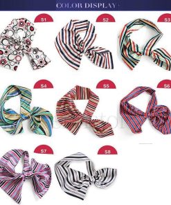 事務服 スカーフ 2点セット リボンスカーフ シルクタッチ プリント レディース ボウタイオフィス ユニフォーム アクセサリー プレゼント