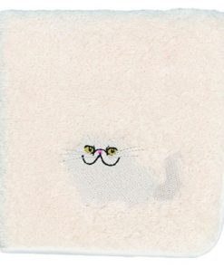 阪急ハロードッグ オーガニックコットン ハンカチタオル ペルシャ ホワイト 猫柄