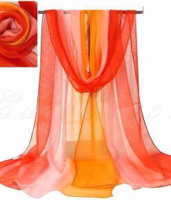 ロングスカーフ レディース マフラー ストール 首巻き 大判 グラデーション シフォン ふんわり 軽い 贈り物 春夏秋 きれいめ おしゃれ